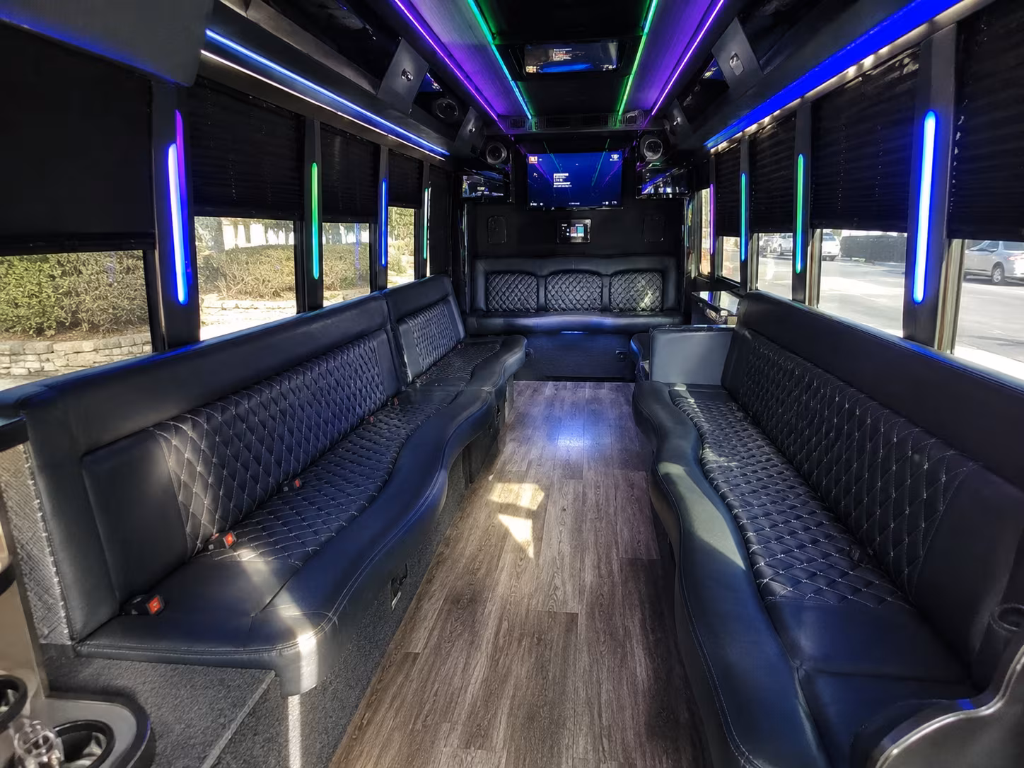 savannah 15 passenger party bus interior