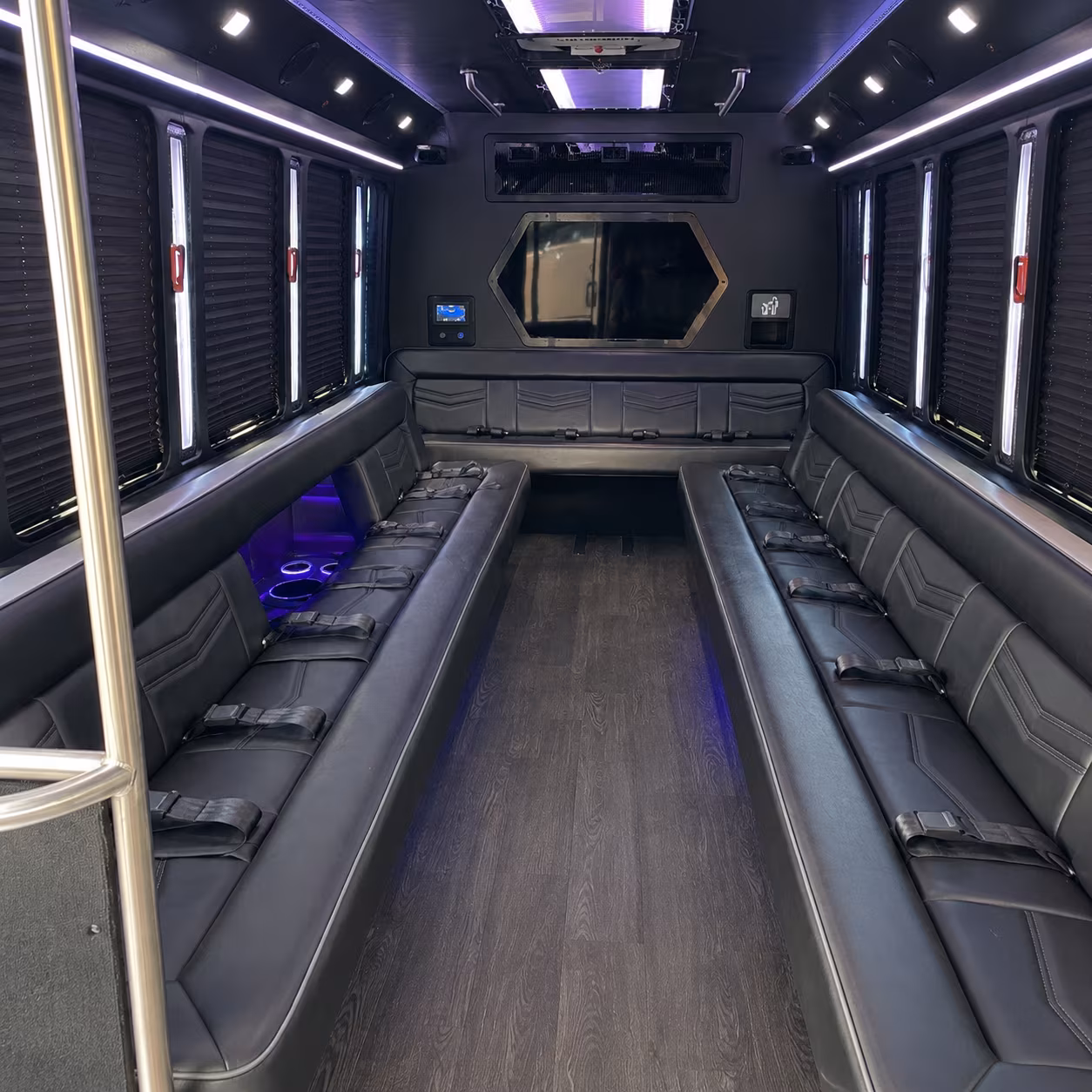 savannah 18 passenger party bus interior