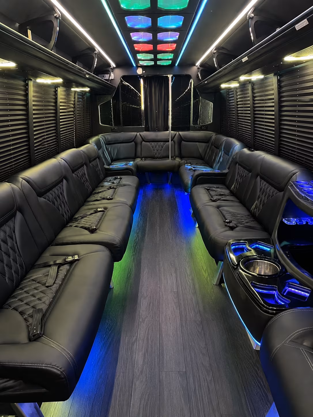 savannah 20 passenger party bus interior