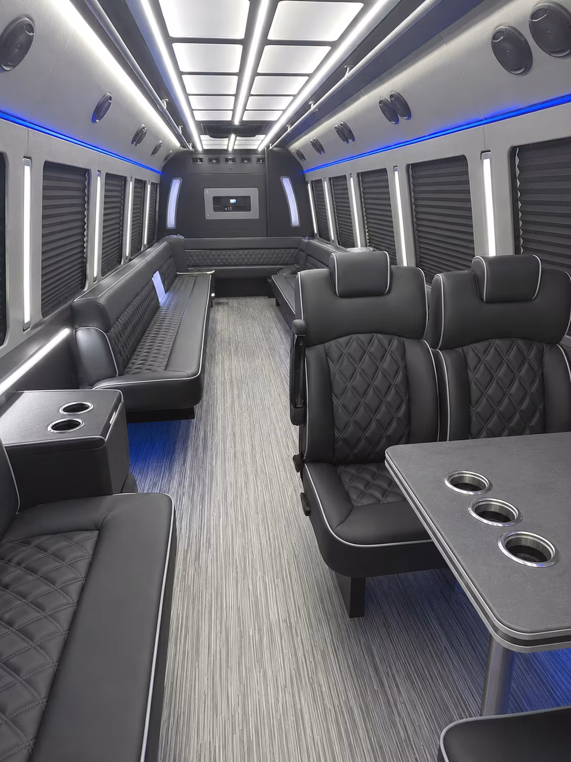 savannah 25 passenger party bus inside