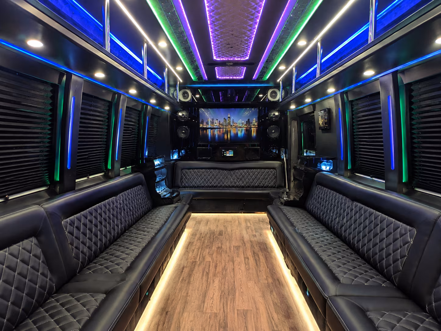 savannah 25 passenger party bus interior