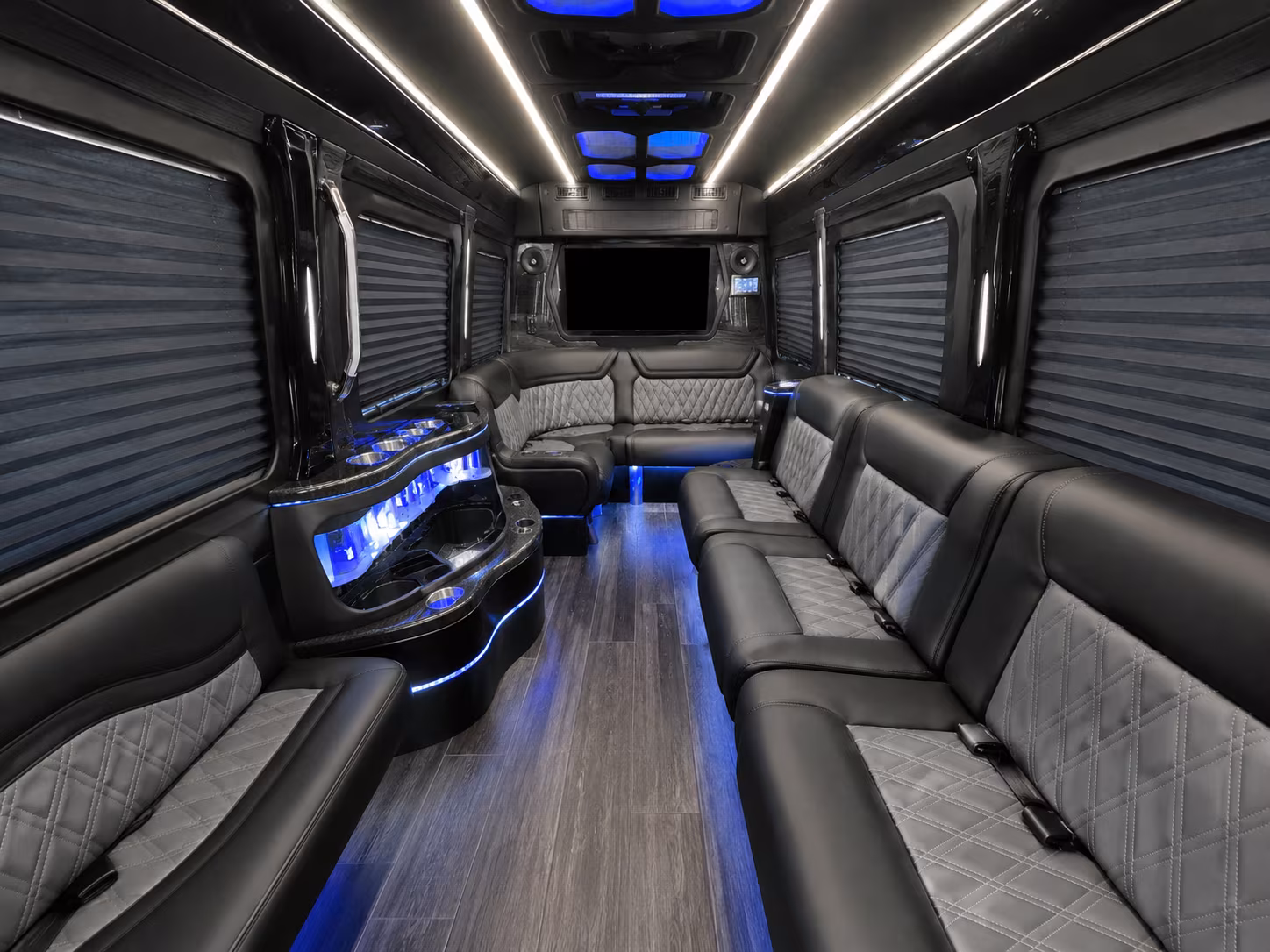 savannah 28 passenger party bus inside
