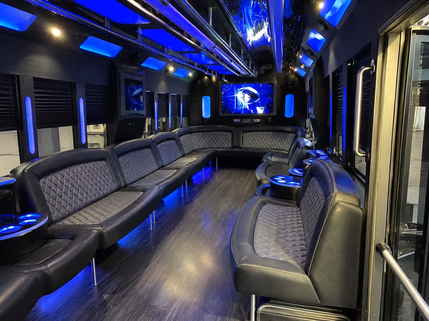 savannah 28 passenger party bus interior