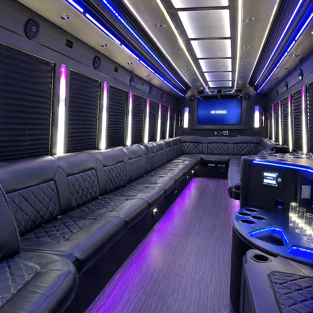 savannah 30 passenger party bus inside
