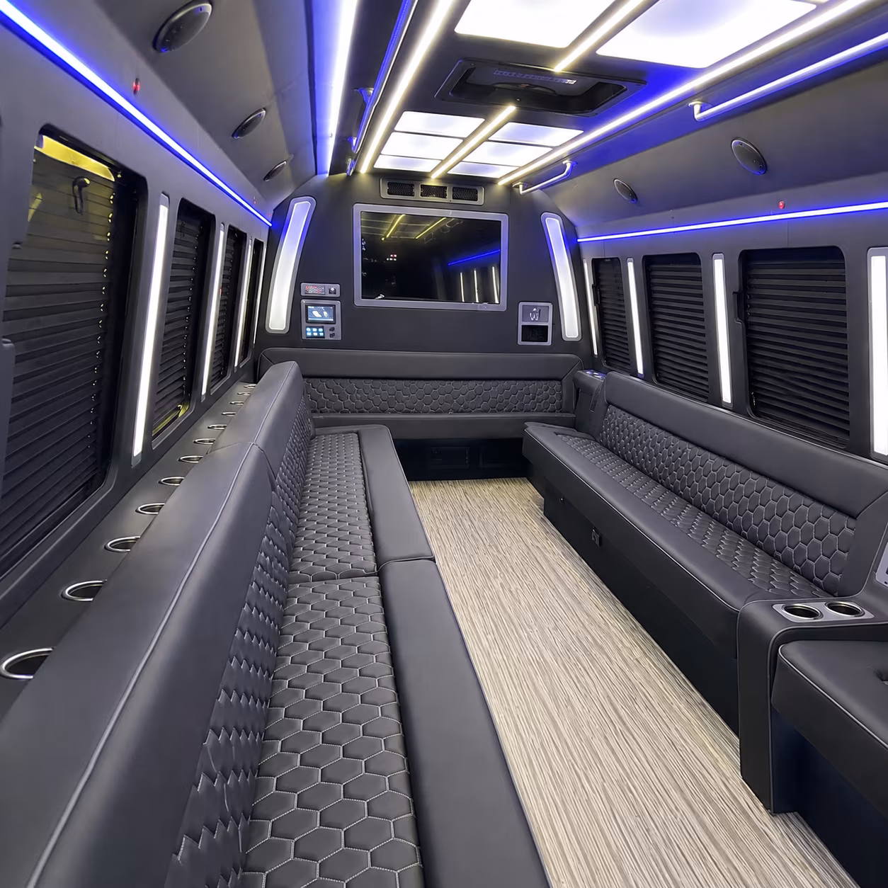 savannah 40 passenger party bus inside