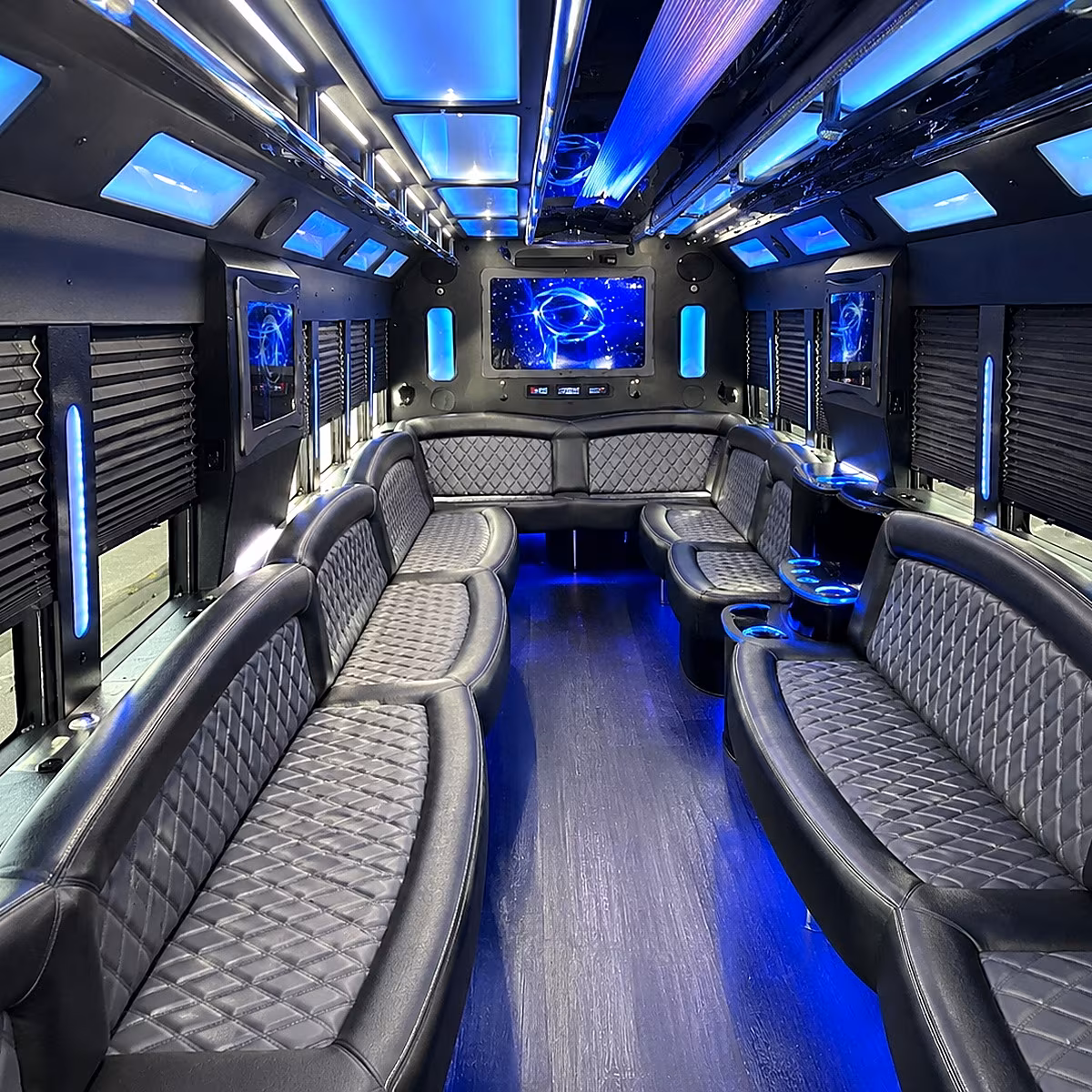 savannah 50 passenger party bus interior